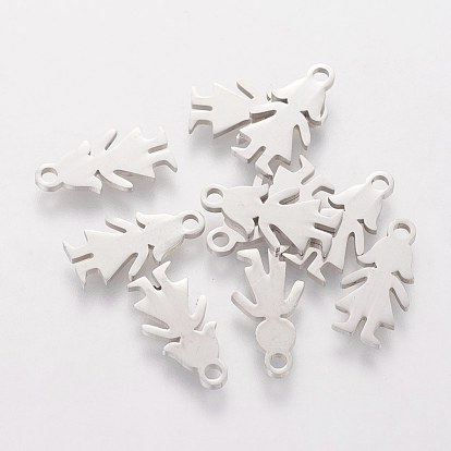 304 Stainless Steel Charms, Girl Silhouette Charms