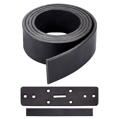 Cowhide Leather Bag Straps, Blank Belt Straps, Flat, Bag Replacement Accessories