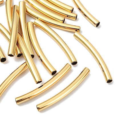 SHEGRACE Brass Curved Tube Beads, Cadmium Free & Nickel Free & Lead Free