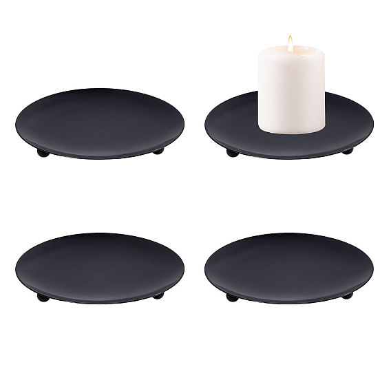Iron Candle Holder, Flat Round