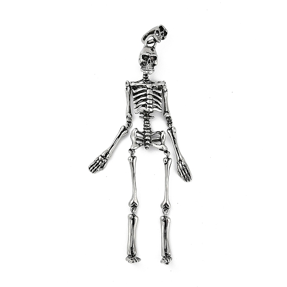 304 из нержавеющей стали большие кулоны, скелет очарование