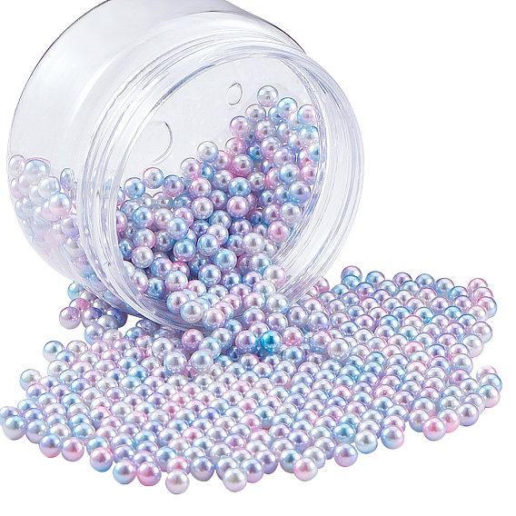 Акриловые имитация жемчужные бусы, без отверстия , круглые