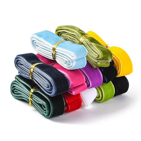 12 Colors Single Face Velvet Ribbon