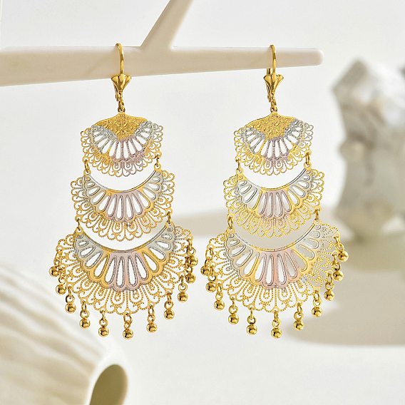 Серьги-кольца из латуни с кисточками в стиле бохо для женщин, с многослойной атмосферой отпуска