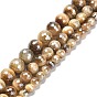 Гальванические нити круглых бусин из натурального тигрового глаза, граненый (128 граней)