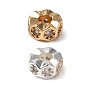 Латунные микро проложить кубического циркония бусы, без кадмия, без никеля и без свинца, плоско-круглые
