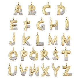 Латунные микро проложить кубического циркония подвески, без кадмия, без никеля и без свинца, письмо амулеты, реальный 18 k позолоченный