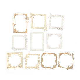 10Pcs Rectangle/Heart Retro Hollow Out Scrapbook Paper Pads, Frame Scrapbook Paper, Mixed Color