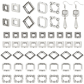 125 шт. 5 стили тибетского стиля оправа из бисера из сплава, Прямоугольник и квадрат