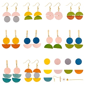 SUNNYCLUE DIY Earring Making Kits, with Painted Natural Wood Beads, 304 Stainless Steel Findings, Brass Earring Hooks