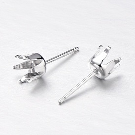 Fornituras de aretes de plata de ley, Mensajes pendiente, 15x6 mm, pin: 0.7 mm, sobre 371pcs / 100g