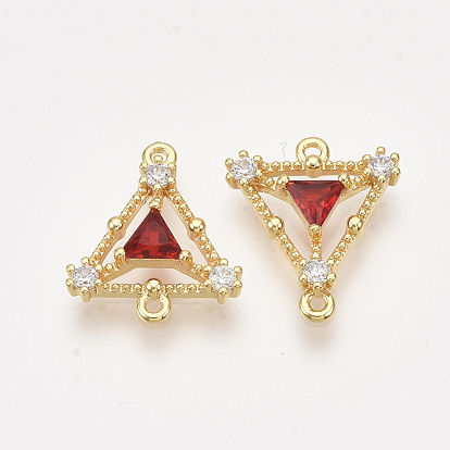  Liens en laiton zircone cubique, réel 18 k plaqué or, sans nickel, triangle
