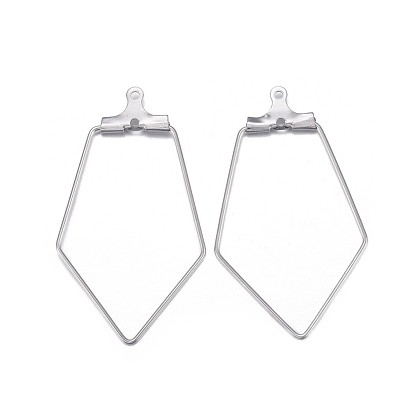 316 Surgical Stainless Steel Hoop Earring Findings, Pentagon