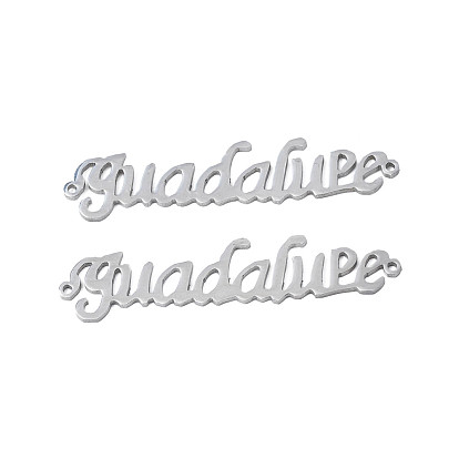 304 Stainless Steel Connector Charms, Word Guadalupe