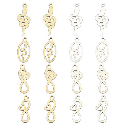 16 шт. 8 ионное покрытие (ip) 304 подвески из нержавеющей стали, лазерная резка, разнообразные