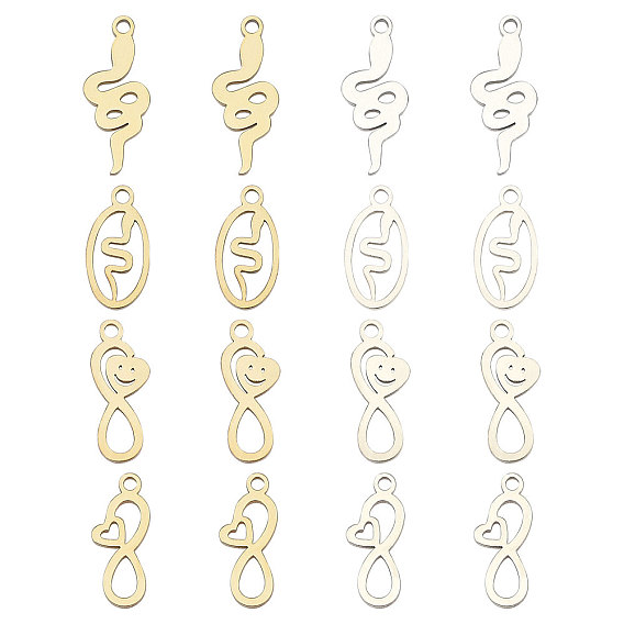 16 шт. 8 ионное покрытие (ip) 304 подвески из нержавеющей стали, лазерная резка, разнообразные