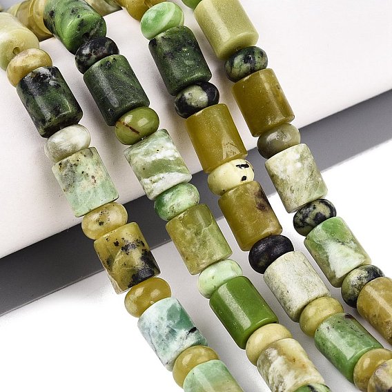 Natural Serpentine Beads Strands, Barrel & Rondelle