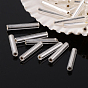FGB Grade A Glass Bugle Beads, Silver Lined