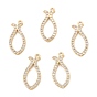 Brass Micro Pave Cubic Zirconia Pendant, Long-Lasting Plated, Fish