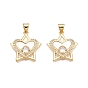 Латунные микропаве прозрачные подвески с фианитом, без кадмия и без свинца, с оболочкой, звезды и сердечки