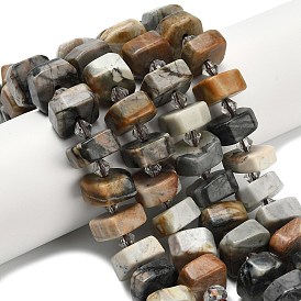 Натуральные нити из бисера пикассо, самородки, граненые, с пластиковой бисера