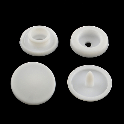 Plastic Snap Fasteners, Raincoat Snap Buttons, Flat Round, 10mm, Hole: 2mm