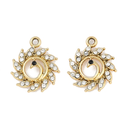 Подвески из сплава и страза, павлин