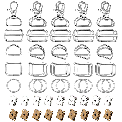 DIY Bags Accessories, Iron Bags Buckle & D Rings & Swivel Lobster Claw Clasps & O Rings & Purse Snap Clasps