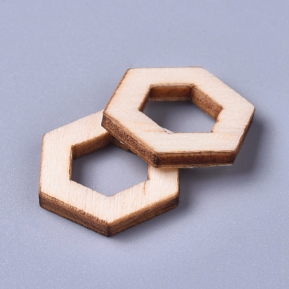 Poplar Wood Linking Rings, Hexagon