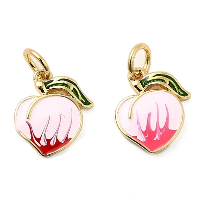 Латунь эмаль прелести, долговечный, без свинца и без кадмия, с целью перехода в кольце, реальный 18 k позолоченный, стойки покрытие, персиковое очарование