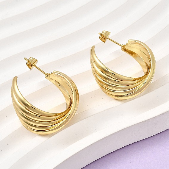 Серьги-гвоздики в форме буквы С из нержавеющей стали, с 201 штифтов из нержавеющей стали, вакуумное покрытие pvd