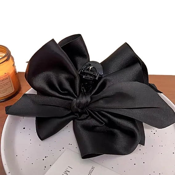 Заколки-коготки из ткани и пластика, бантом, аксессуары для волос для женщин и девочек