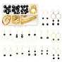 DIY Geometry Style Earring Making Kits, Including Alloy Linking Rings, Brass Links & Earring Hooks, Round Handmade Polka Dotted Lampwork Beads