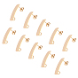 201 Stainless Steel Stud Earring Findings, with Ear Nuts/Earring Backs and Loop, Long-Lasting Plated, Rectangle