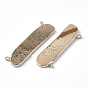Electroplate Natural Gemstones Pendants, with Iron Findings, Oval, Golden
