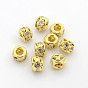 Brass Rhinestone Beads, Grade A, Rondelle, Golden Metal Color, 8x6mm, Hole: 2.5~3.5mm