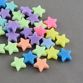 Opaque Acrylic Beads, Star, 13x14x5mm, Hole: 1.5mm, about 1090pcs/500g