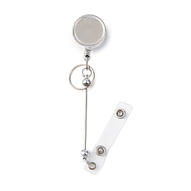 Акриловая катушка с железным значком, плоский круглый зажим для значка, держатель удостоверения личности