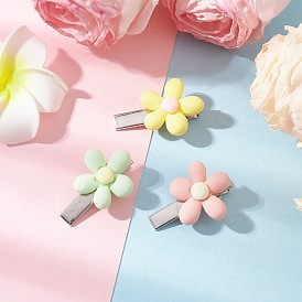 3шт. заколки для волос из смоляной кожи аллигатора для женщин и девочек, цветок