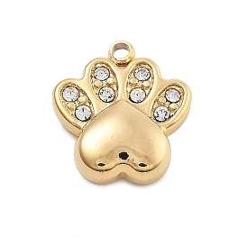 304 подвески из нержавеющей стали с кристаллами и стразами, амулет с принтом кошачьей лапы, вакуумное покрытие pvd