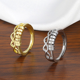 Rotatable lucky bead ring female fashion temperament multi-layer index finger ring niche personality design ring