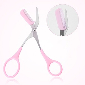 Stainless Steel Eyelash Thinning Shears Comb, Eyebrow Trimmer Scissor, Shaping Eyebrow Grooming Cosmetic Tool