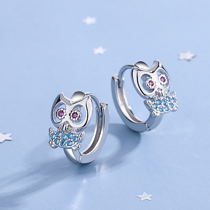 Cute Owl Ear Cuff with Diamond - Fashionable and Charming Animal Ear Jewelry.