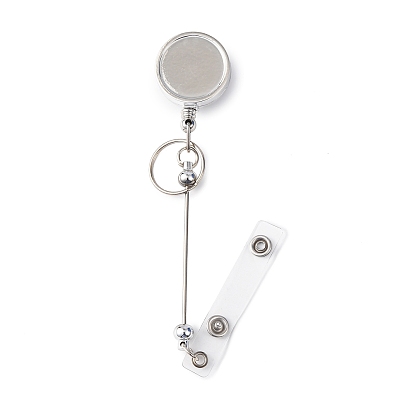 Акриловая катушка с железным значком, плоский круглый зажим для значка, держатель удостоверения личности