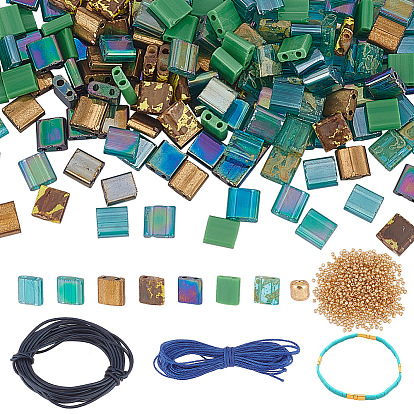 Набор для самостоятельного изготовления браслета из стеклянных бус, плитка браслет