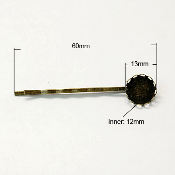 Eisen Haar Haarklammer Zubehör, mit Messing-Rundtablett, 60 mm, Fach: 13x12 mm