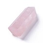 Natural Rose Quartz Pointed Beads, Healing Stones, Reiki Energy Balancing Meditation Therapy Wand, Faceted, Bullet, No Hole/Undrilled