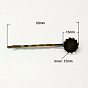 Eisen Haar Haarklammer Zubehör, mit Messing-Rundtablett, 60 mm, Fach: 13x12 mm