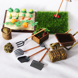 Plastic Mini Tools Set, Micro Landscape Home Dollhouse Accessories, Pretending Prop Decorations