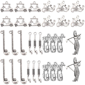 60 шт 6 подвески из сплава в тибетском стиле, гольф-клуб и тележки для гольфа